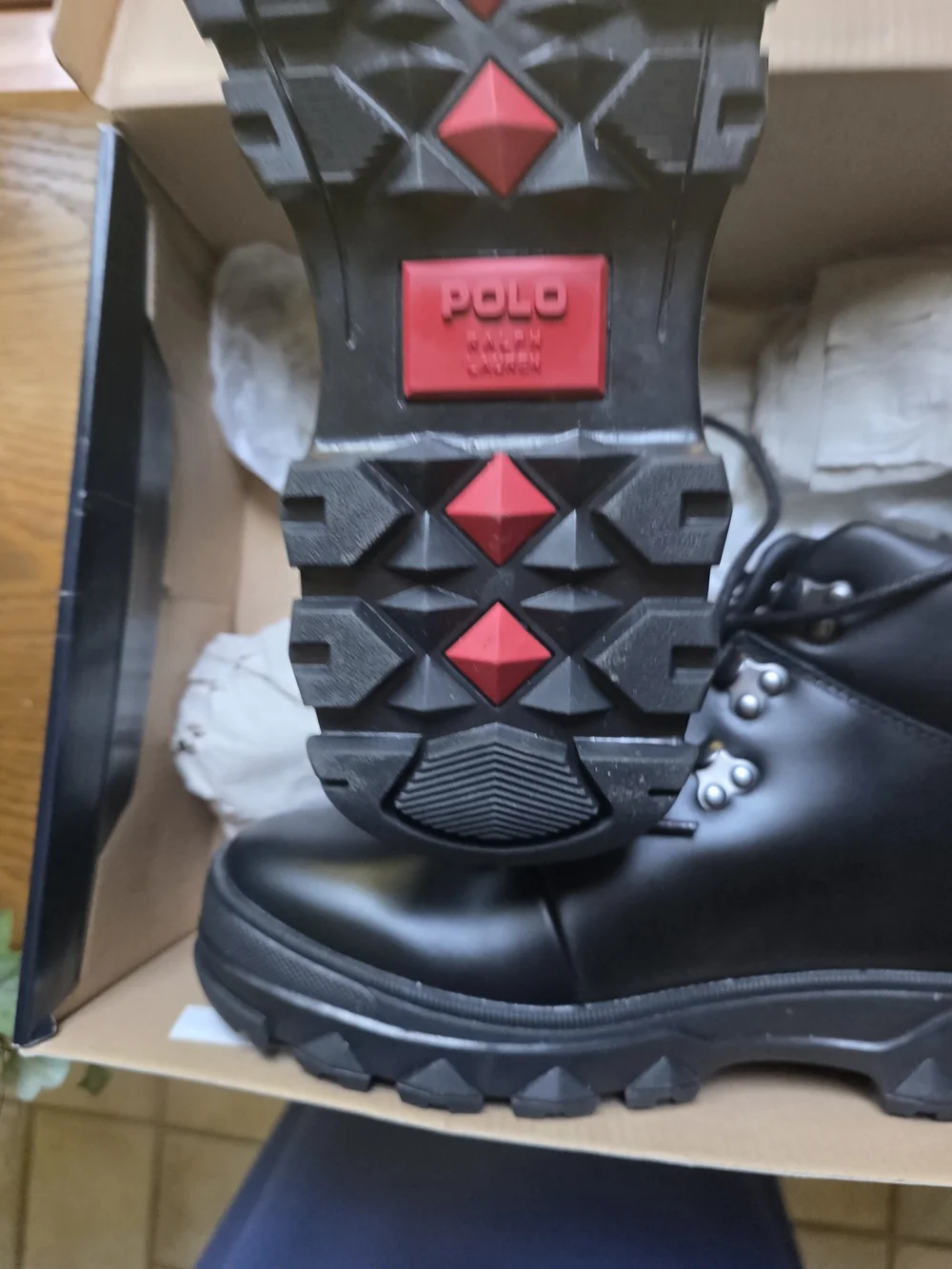 Polo by Ralph Lauren Men’s Black Leather Hainsworth Vintage New Old Stock Boots